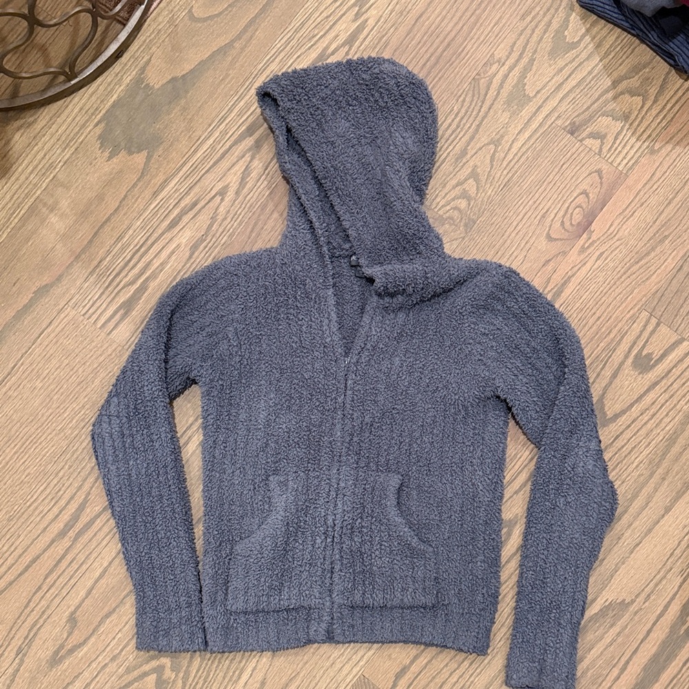 Barefoot Dreams Gray Hooded Cardigan